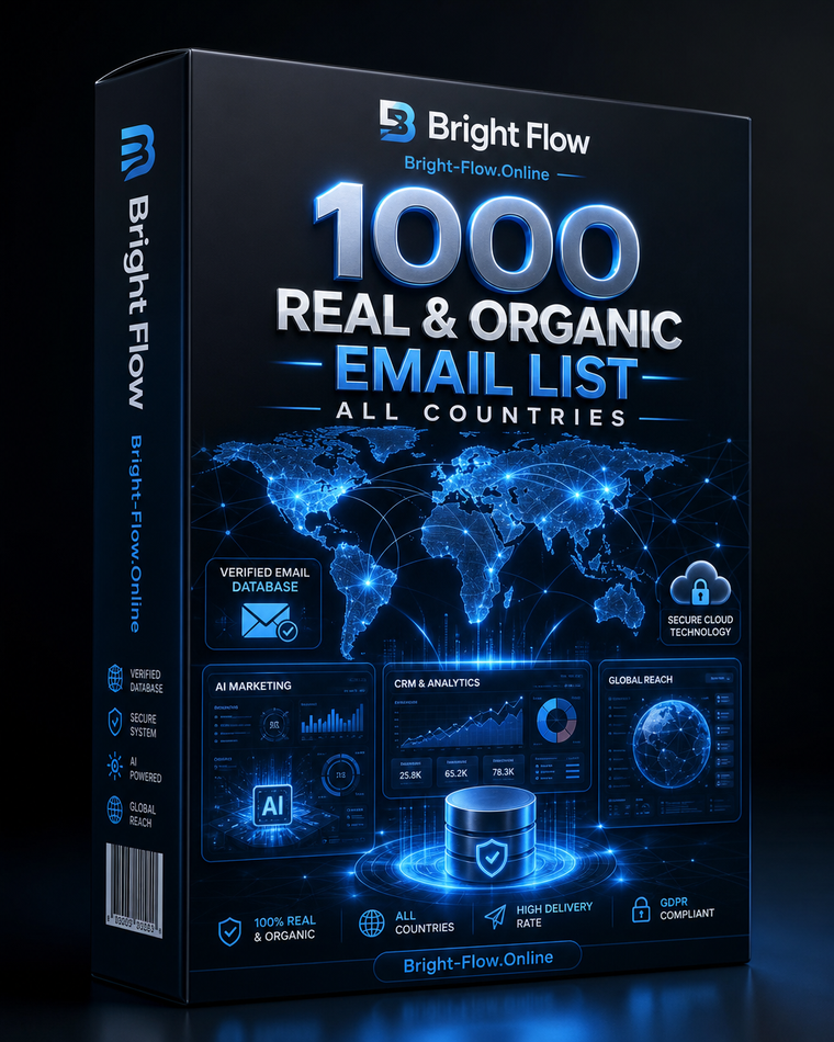 1000 Real & Organic Email List (All Countries)