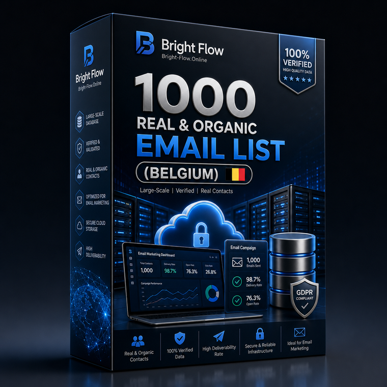 1000 Real & Organic Email List (Belgium)