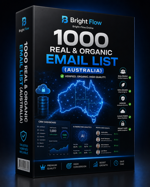 1000 Real &amp; Organic Email List (Australia)